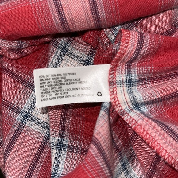 Universal Thread Red Plaid Sleeveless Shirt Dress with pockets size large - Picture 5 of 5